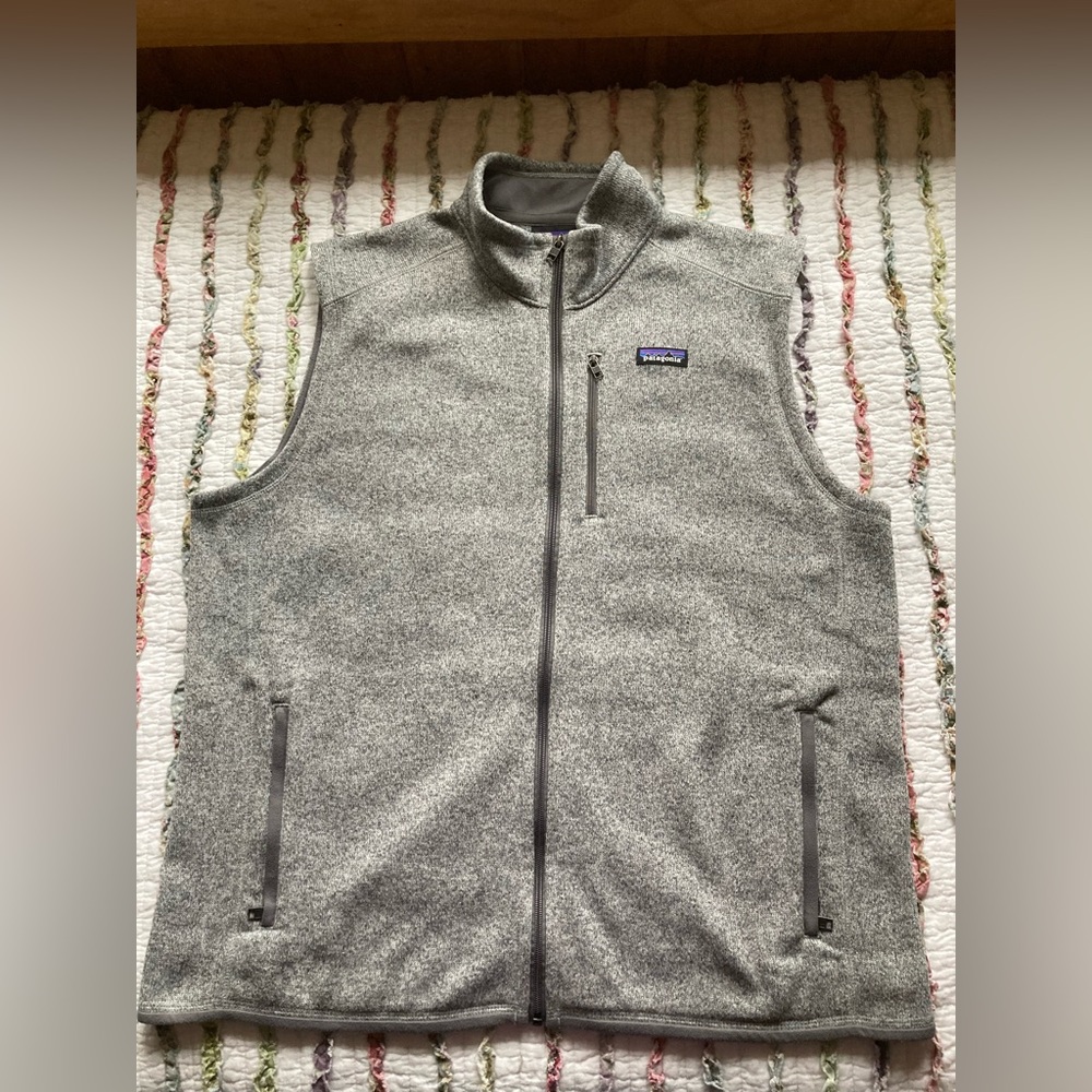 Men’s Patagonia Knit Full Zip Vest Size XXL Gray